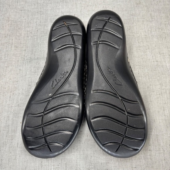 Clarks Collection‎ Ashland Black Leather Slip On Loafer Shoes Womens 8 Wide - Picture 8 of 11